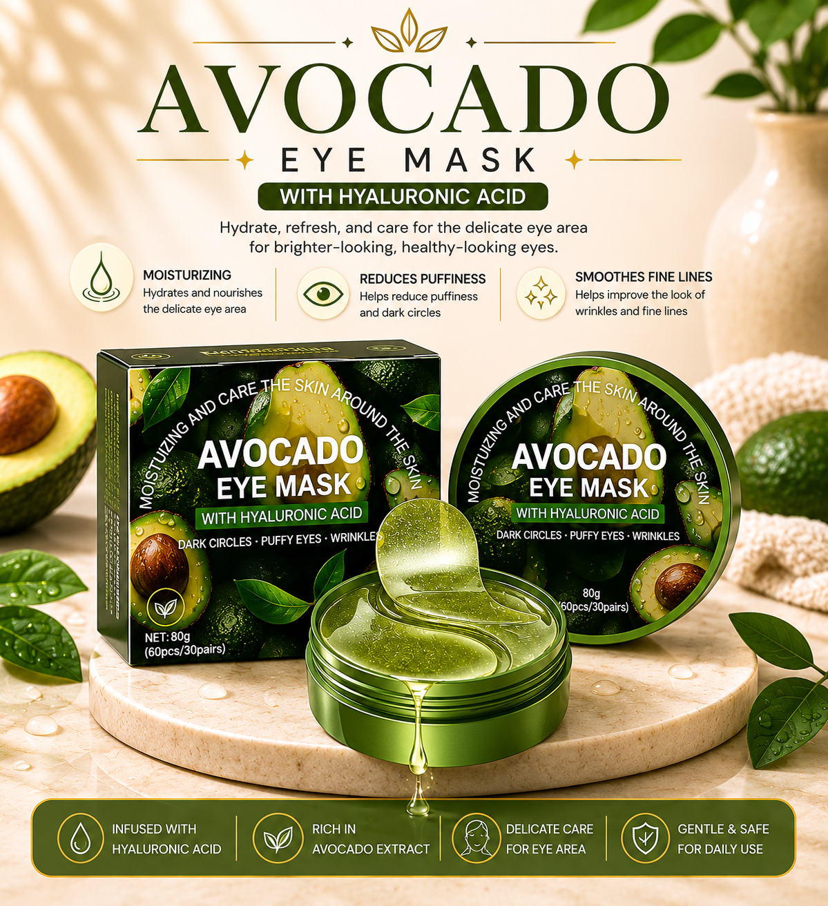 The Greet Co™ Avocado Hydrogel Eye Mask